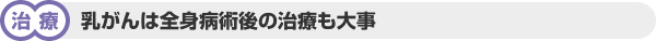 【治療】乳がんは全身病術後の治療も大事