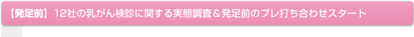 【発足前】12社の乳がん検診に関する実態調査＆発足前のプレ打ち合わせスタート