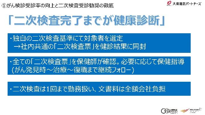 大東建託パートナーズ株式会社　人事部　健康経営課　飯塚　祐美恵氏　スライド内容01